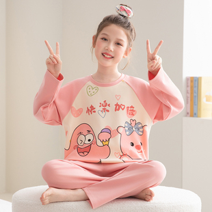 露比loopy儿童睡衣女长袖秋天女孩2025新款冬季公主风女童家居服