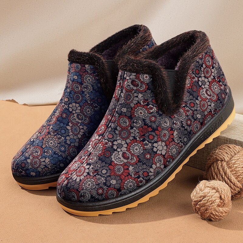 棉鞋女冬季加绒保暖防滑老北京布鞋中老年老太太妈妈加厚女士鞋子