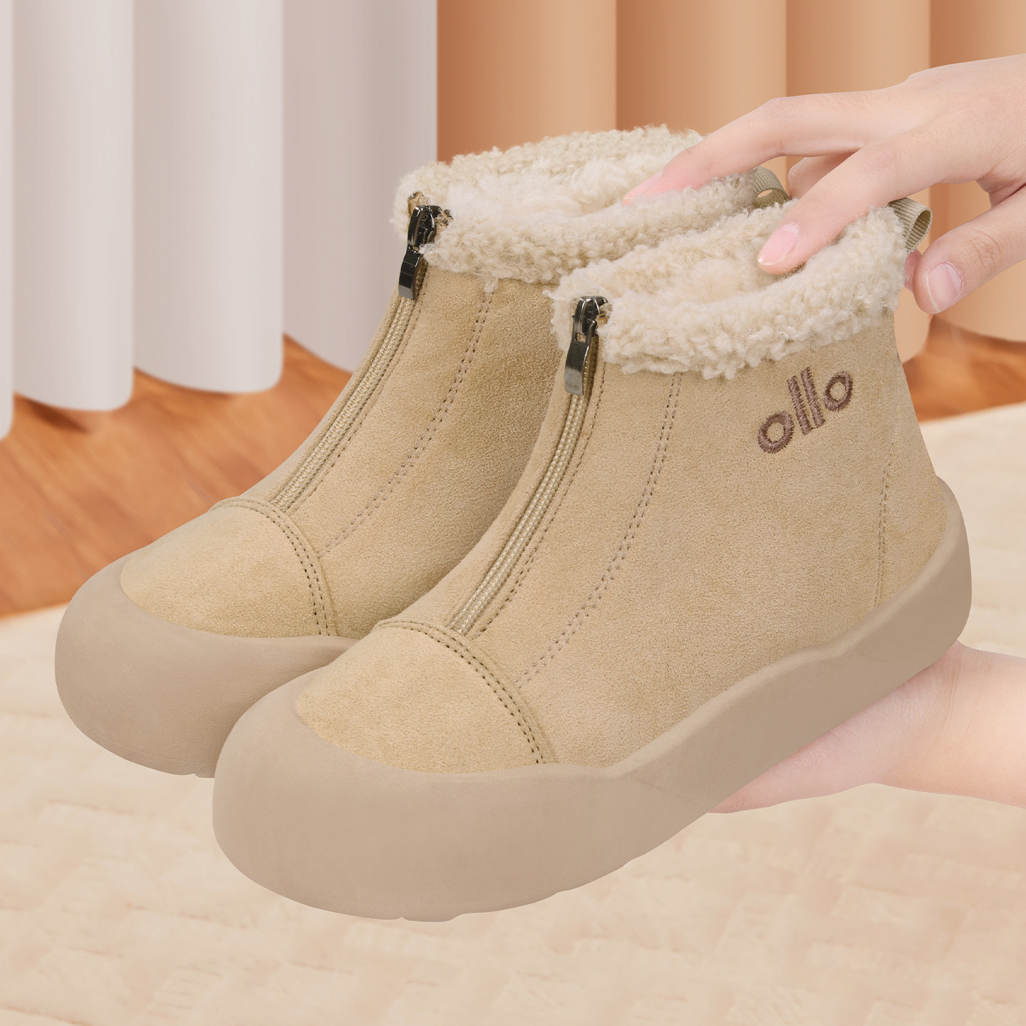 老北京棉鞋女冬2025新款加绒保暖加厚雪地靴休闲防滑厚底妈妈棉靴,女鞋,棉鞋,淘宝优惠券,粉丝福利购,淘宝优惠卷