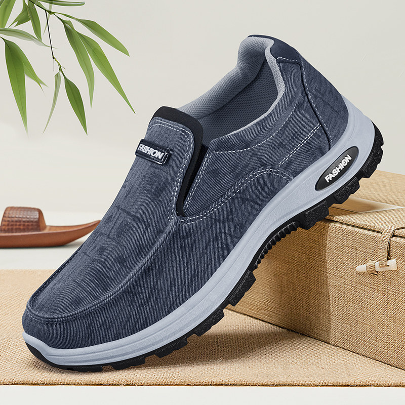 老北京布鞋男2025新款春软底休闲鞋轻便舒适防滑运动一脚蹬爸爸鞋,流行男鞋,布鞋,淘宝优惠券,粉丝福利购,淘宝优惠卷