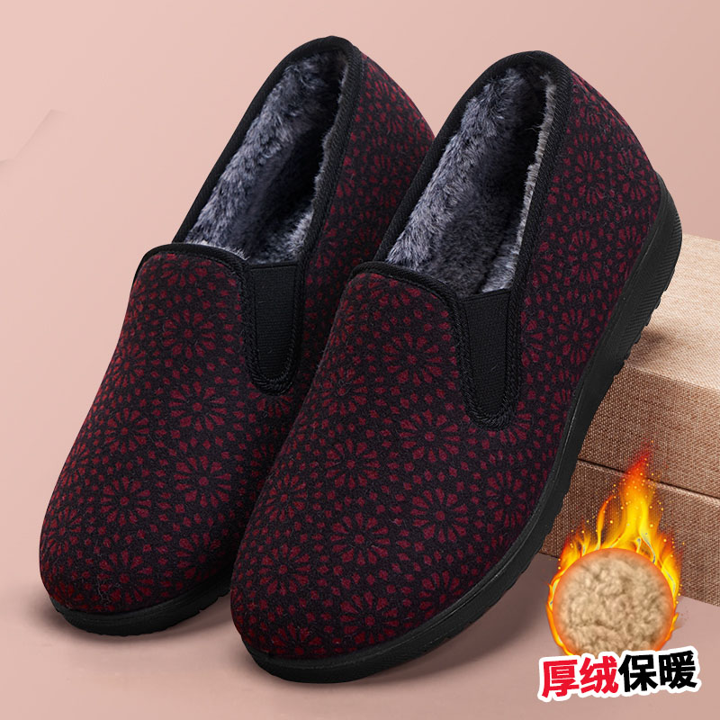 加绒保暖老北京布鞋女软底防滑
