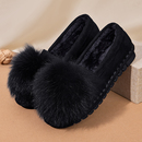 豆豆鞋女加绒2025冬季新款老北京布鞋秋冬一脚蹬二棉鞋保暖毛毛鞋