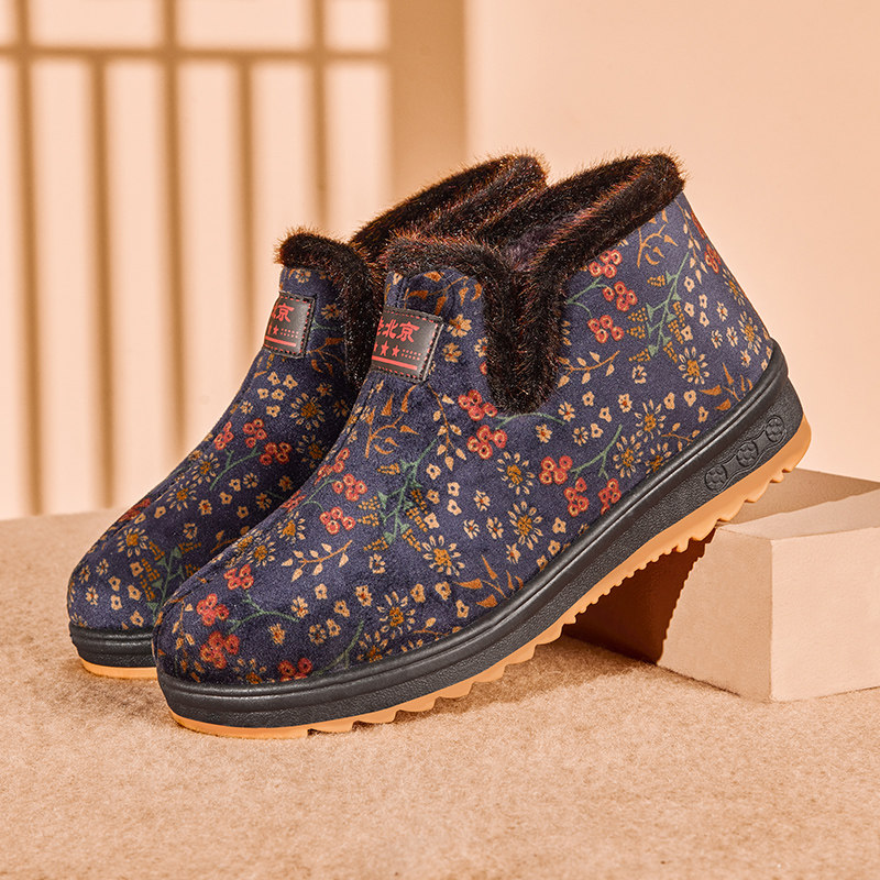 老北京布鞋女冬加绒棉鞋老年老人奶奶防滑女士加厚保暖老太太棉靴,女鞋,传统布鞋,淘宝优惠券,粉丝福利购,淘宝优惠卷