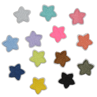 小号五角星布贴2.2厘米绣花补丁贴卡通星星彩色衣服破洞修补贴布