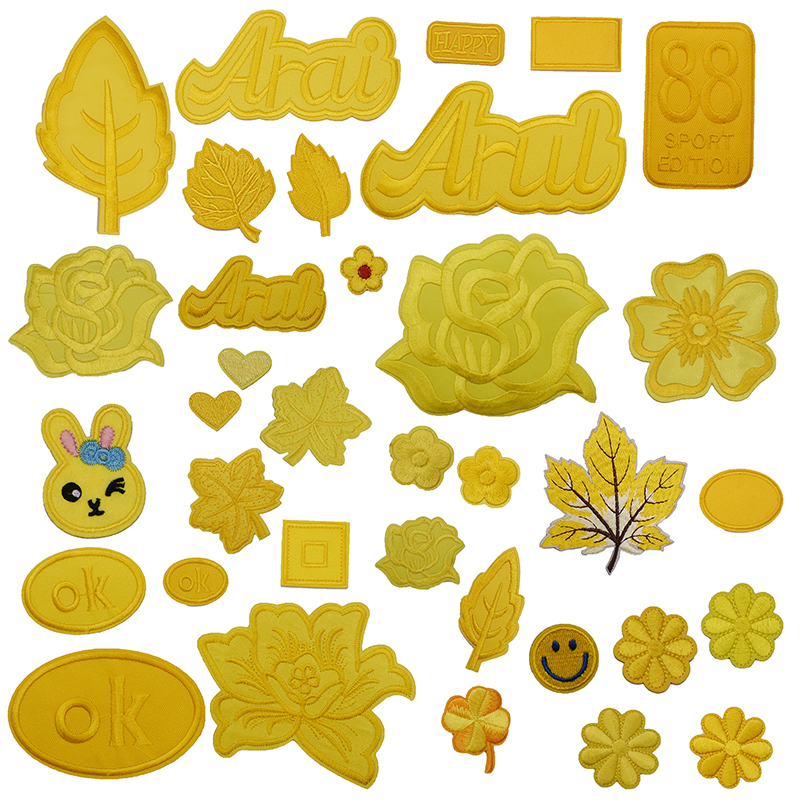 布贴黄色补丁自粘背胶羽绒服修补