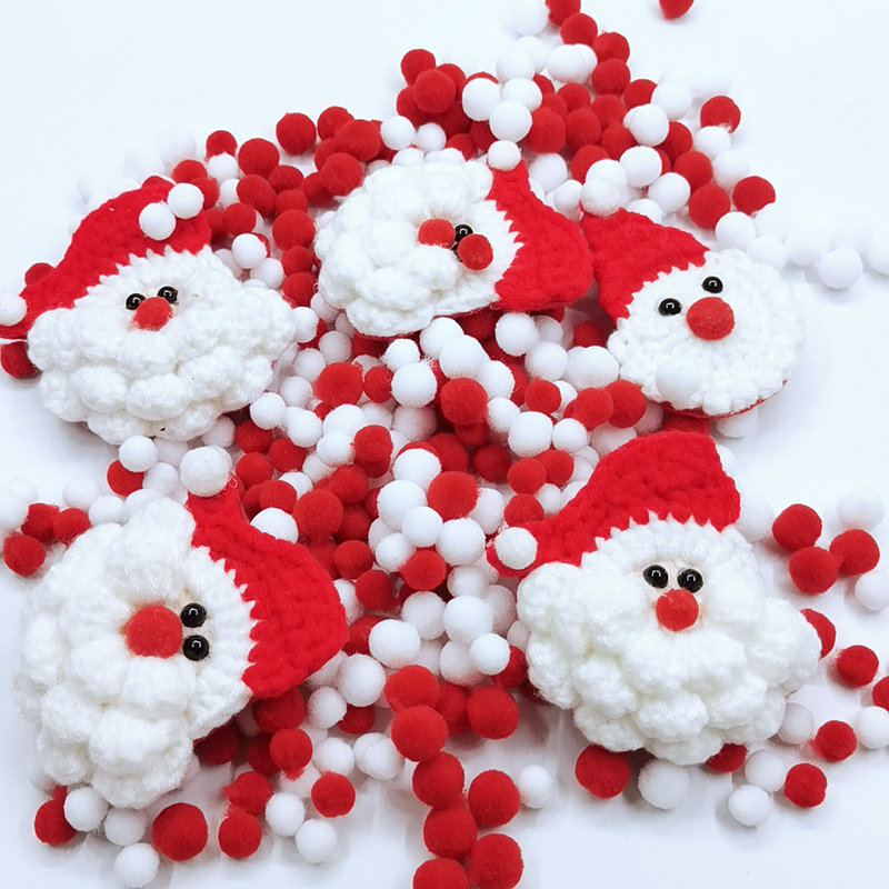高弹红色白色毛绒球手工材料