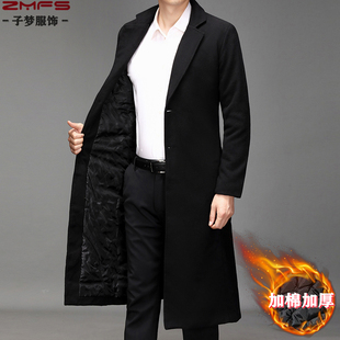 黑色加厚浴血黑帮大衣中长款毛呢大衣男秋冬英伦剃刀党风衣谢尔比