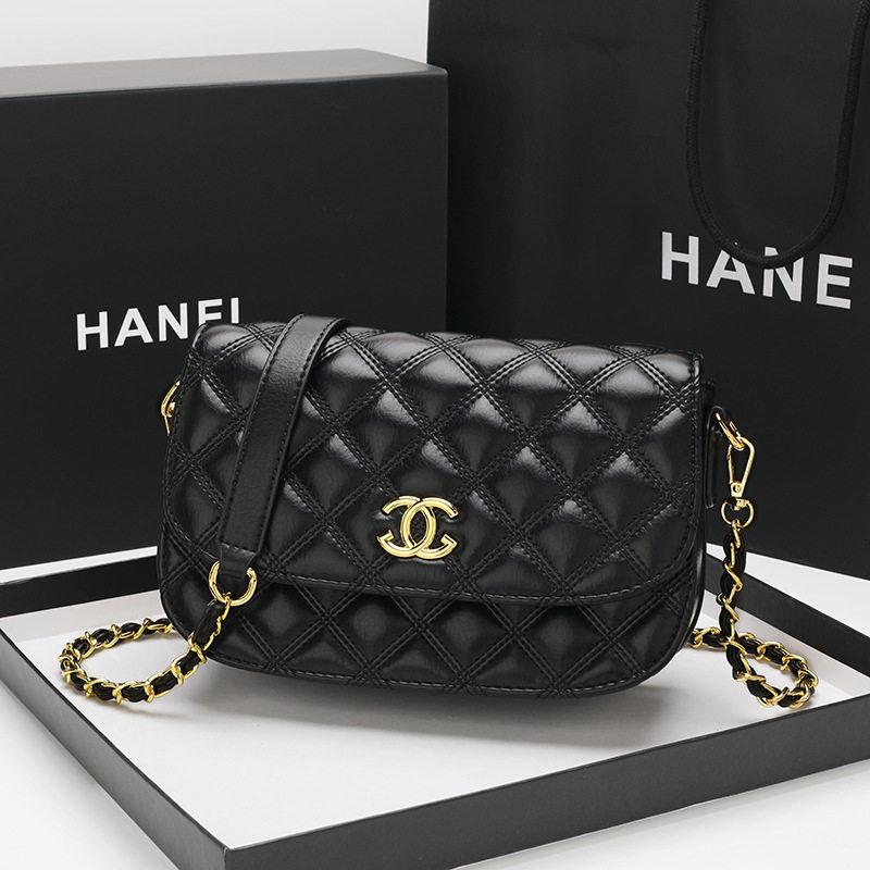 真皮小香风菱格链条包包斜挎包时尚百搭女包2025新款单肩包腋下包