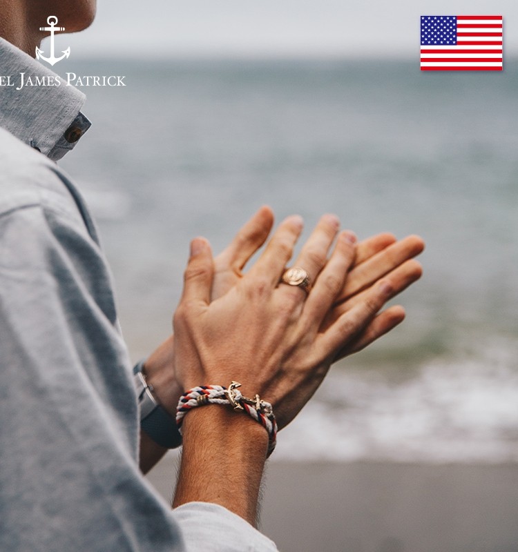 情人节礼物送女友 KJP手链手工编织男船锚海洋风手绳情侣小众设计