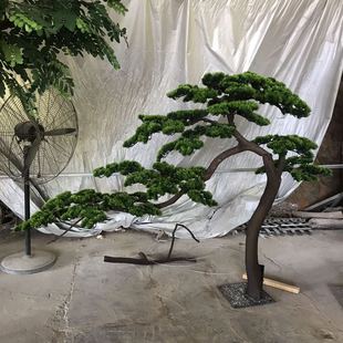 仿真松树盆景室内美人松酒店迷你松盆景长青罗汉松禅意客厅摆件