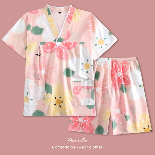 韩版纯棉汗蒸浴服桑拿服情侣套装