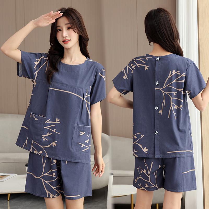 单独后背开扣艾灸刮痧推拿服纯棉