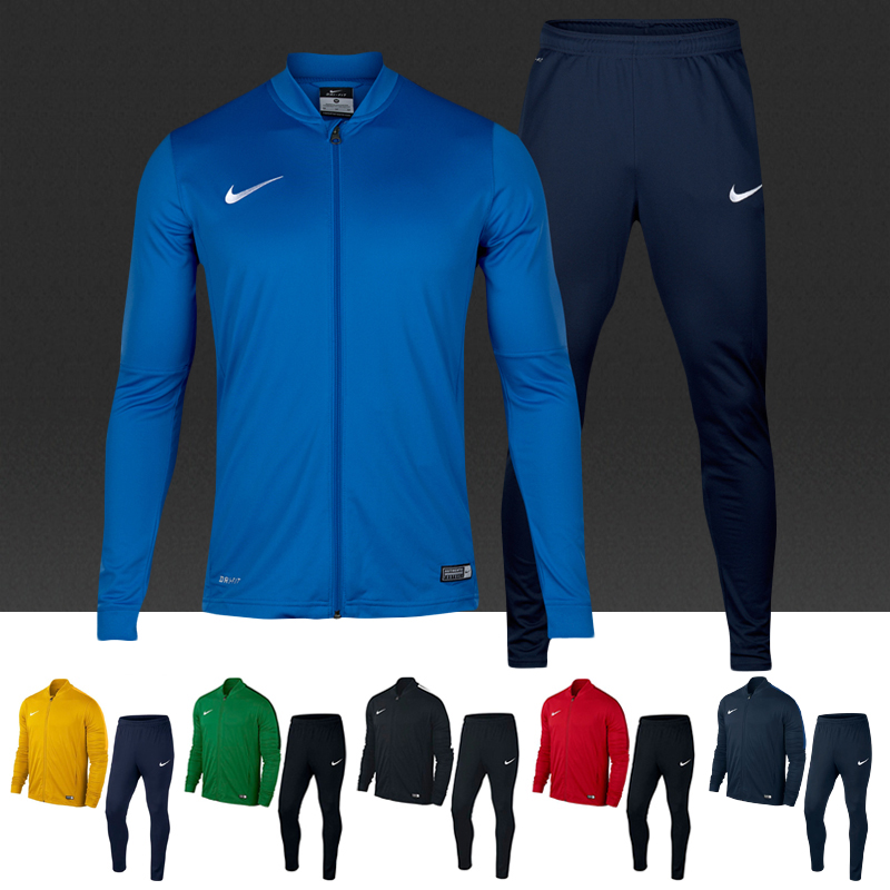 nike耐克运动套装男女academy 16秋季针织健身跑步长裤外套