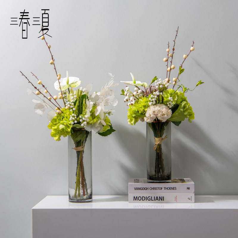 仿真花假花摆设高档摆花餐厅茶几客厅轻奢高级感套装绿植花艺摆件