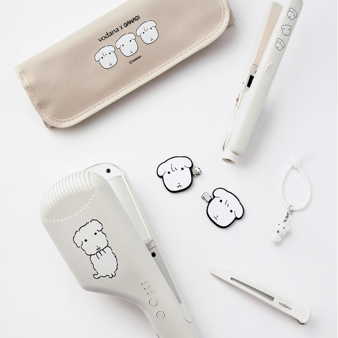 韩国正品代购ganadi卷发棒可爱便携式刘海专用直板夹礼物周边