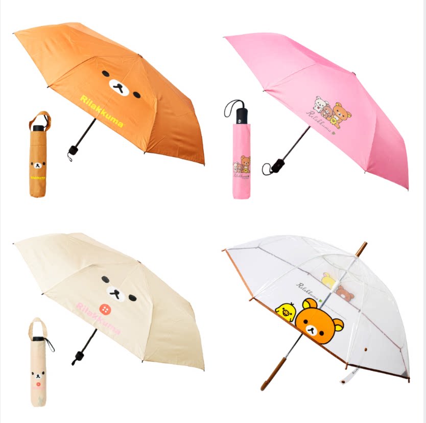韩国轻松熊自嘲熊雨伞透明便携式图片
