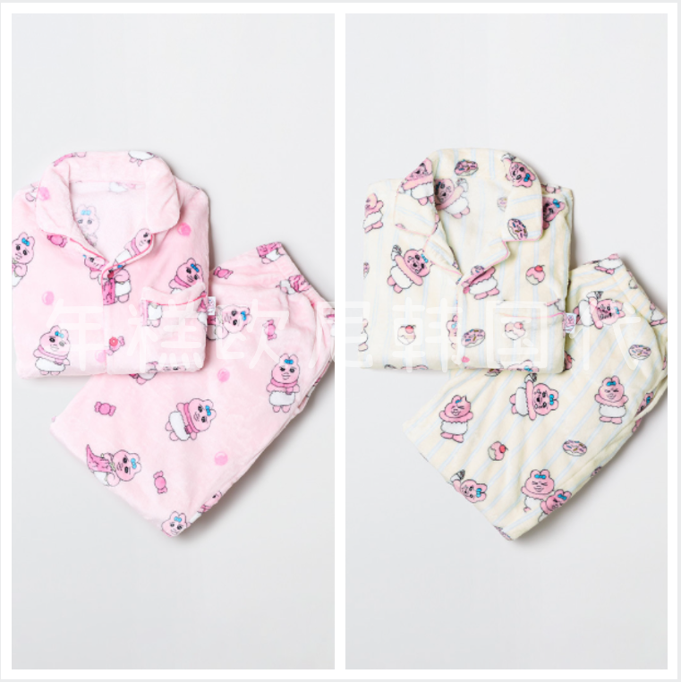 韩国内裤兔冬季长袖毛绒睡衣