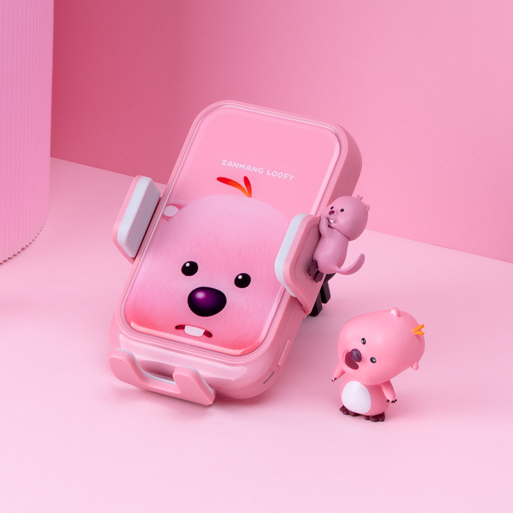 韩国代购LOOPY自动感应车载导航支架充电无线充快充汽车支架礼物