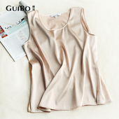 衫 重磅真丝背心女外穿纯色宽松大码 吊带打底100%桑蚕丝内搭无袖 夏