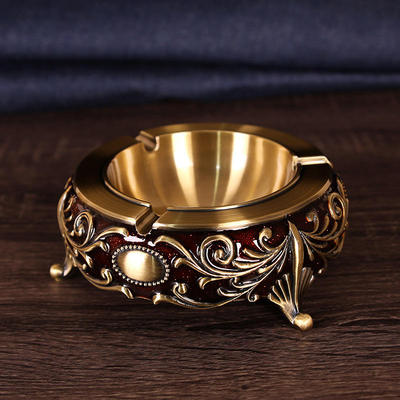 Gold Ashtray Cigar Tray with Modern Design Eur Metal Ashtray