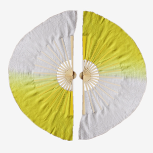 梦蝶飞舞舞蹈扇子原版跳舞扇真丝双面渐变色古典舞胶州秧歌扇