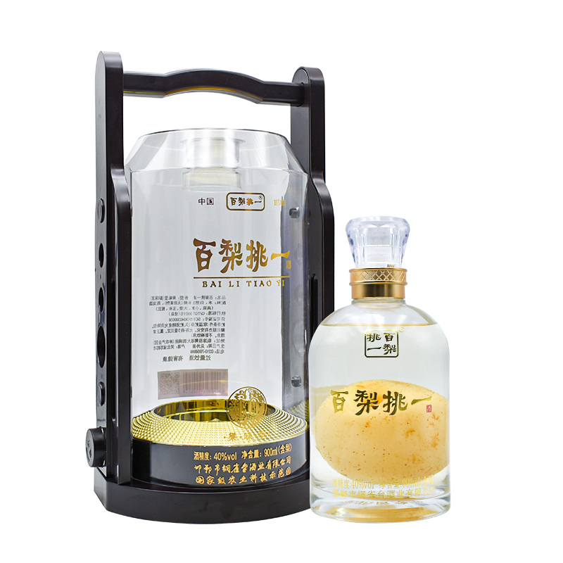 百梨挑一 40度白酒 900ml(含梨)手提豪华礼盒装邯郸特产梨酒1盒-封面