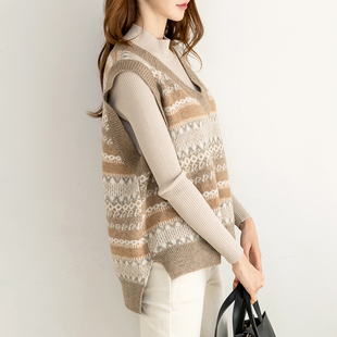 针织毛衣马甲女士背心2025秋季新款宽松外穿秋冬叠穿坎肩毛线马夹