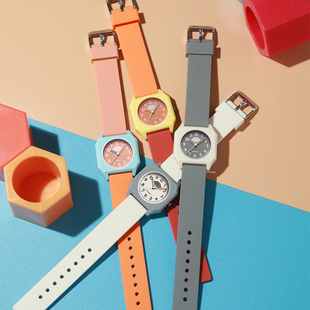 Dickies旗舰店手表女多巴胺系列学生日系小方表石英表CL 529