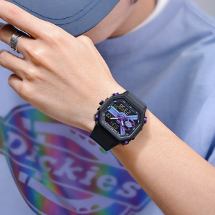 Dickies手表男款 487 双显电子表潮流科技感情侣小方块学生女表CL