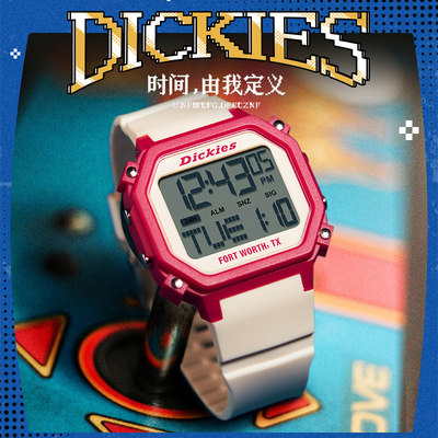 dickies潮流方块电子学生手表