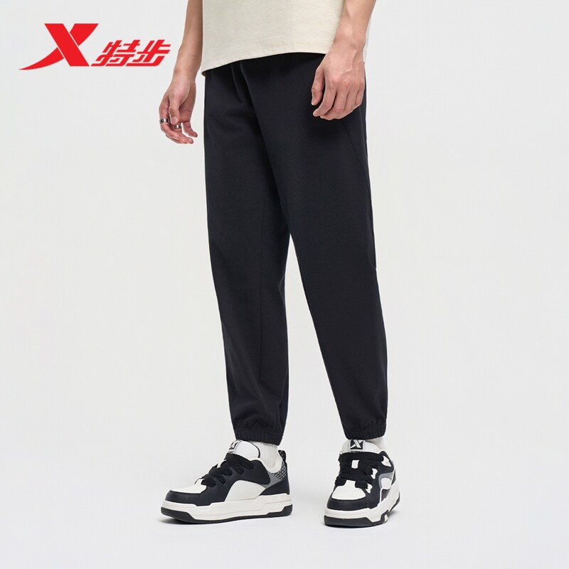 特步运动裤男士春季秋季新款时尚百搭束脚裤潮流针织男子运动长裤