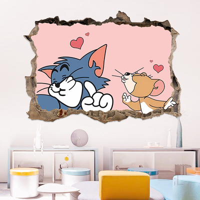卧室贴纸可爱猫和老鼠活动促销