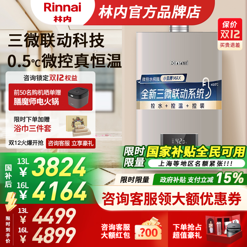 【小蛮腰MAX】林内燃气热水器