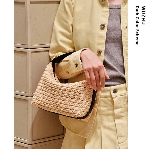 Небольшой дизайнерский ретро соломенный милый ланч-бокс, универсальная плетеная небольшая сумка, сумка через плечо