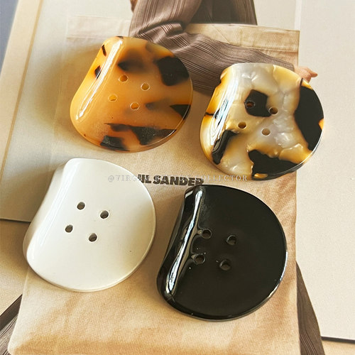 不规则异形豹纹醋酸钮扣四眼扣子