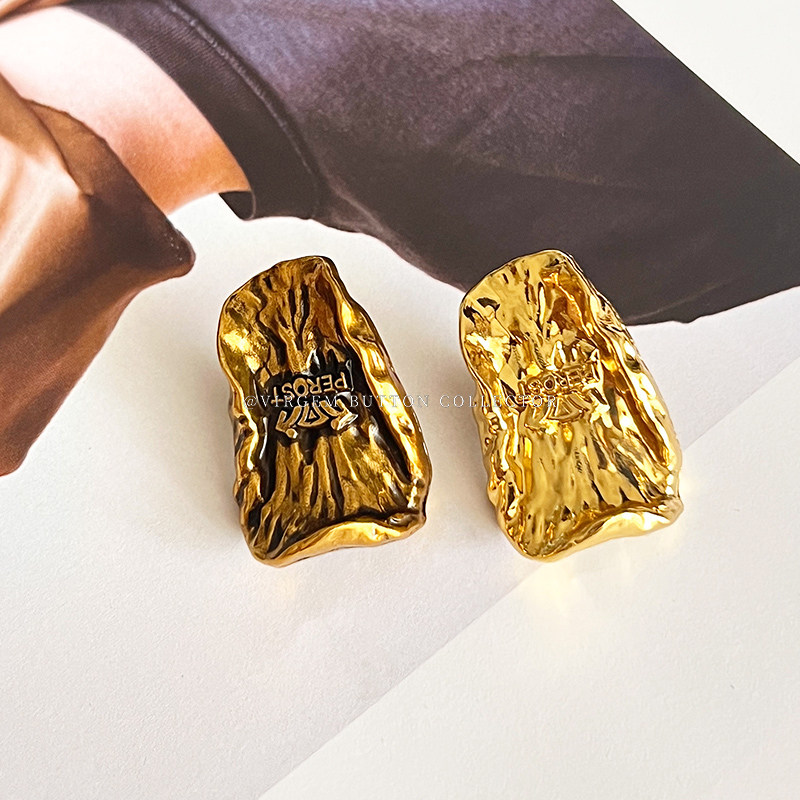 法式不规则长方形金属纽扣外套扣