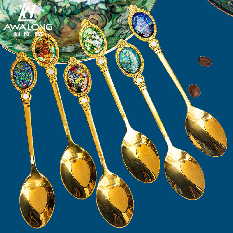 梵高奢华304不锈钢甜品叉咖啡勺