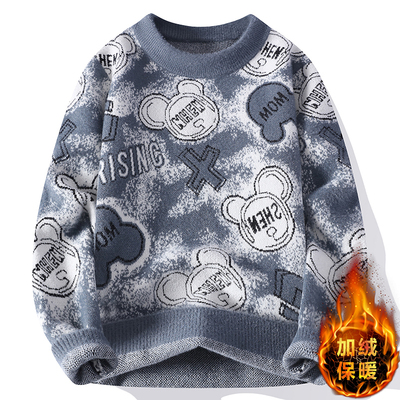 2025秋冬季新款加绒加厚毛衣