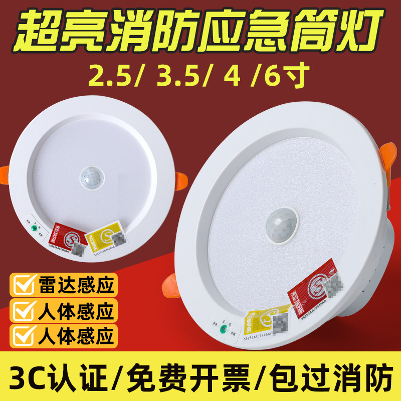 嵌入式感应消防专用筒灯图片