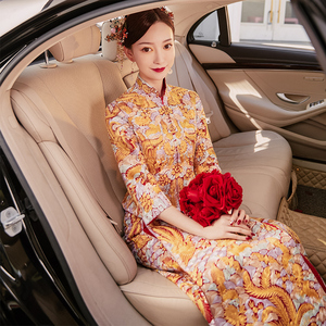 秀禾服2023新款结婚龙凤褂褂皇新娘礼服中式嫁衣秀和服修身显瘦秋