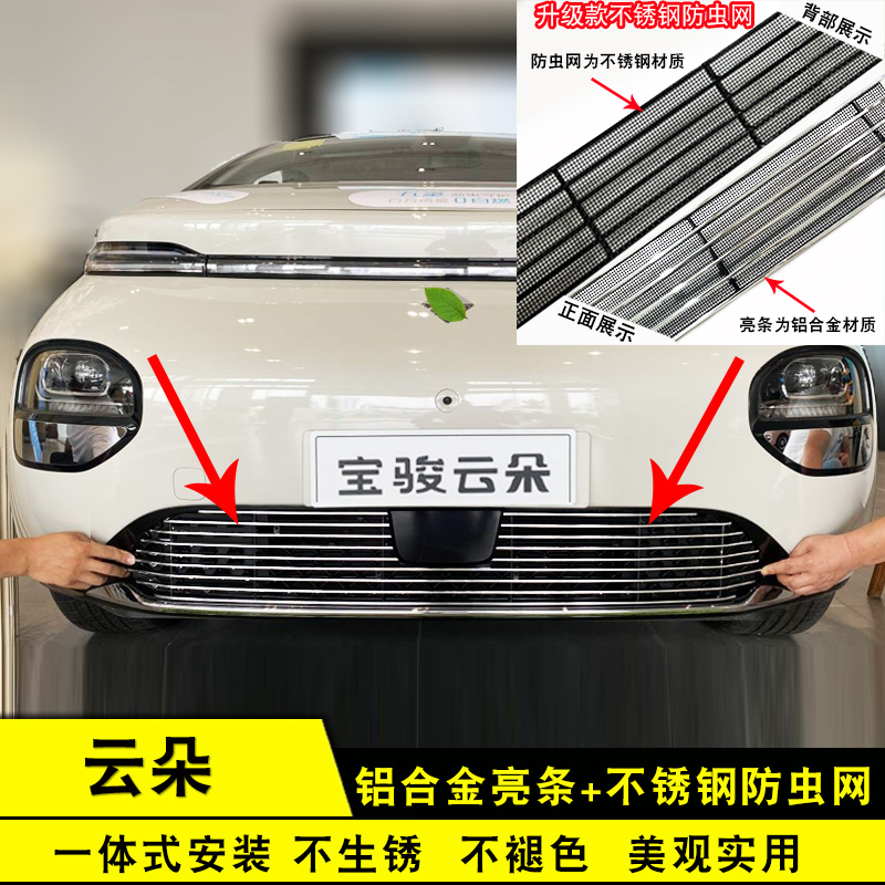 宝骏云朵中网外观改装防虫网装饰前脸格栅保险杠汽车用品防护配件