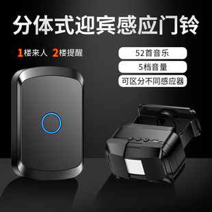 门口欢迎光临感应器进门提醒店铺超市迎宾门铃进店语音报警器商铺