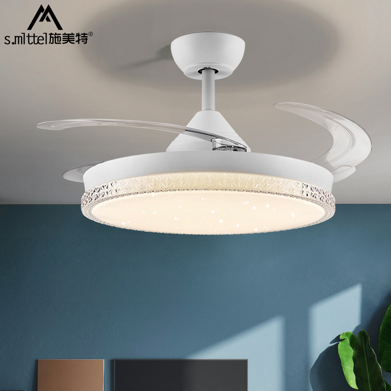 风扇灯现代简约大气客厅北欧餐厅卧室变频家用吸顶一体电扇吊灯