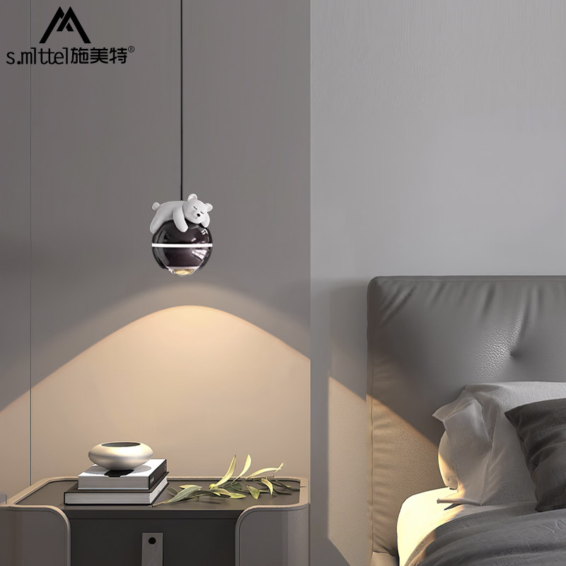 卡通小熊卧室床头小吊灯高级感现代简约北欧ins网红儿童房吊线灯,家装灯饰光源,床头/玄关/吧台/过道吊灯,淘宝优惠券,粉丝福利购,淘宝优惠卷