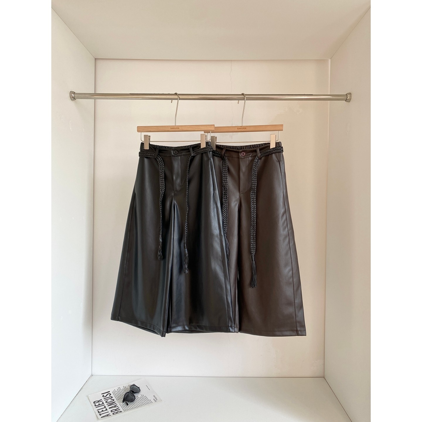 秋冬新款韩版咖色PU皮休闲裤女大码胖mm高腰显瘦小众阔腿七八分裤,女装/女士精品,休闲裤,淘宝优惠券,粉丝福利购,淘宝优惠卷