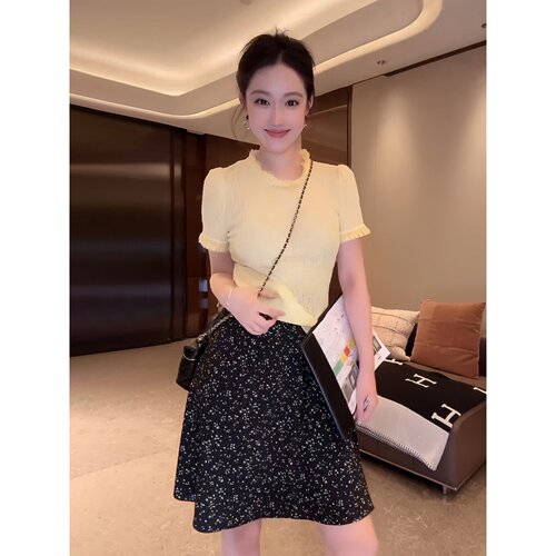 微胖mm夏季甜美碎花半身裙女短裙