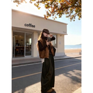 微胖mm港风复古酷飒风拉链叠穿马甲女春季休闲设计感百搭马夹外套