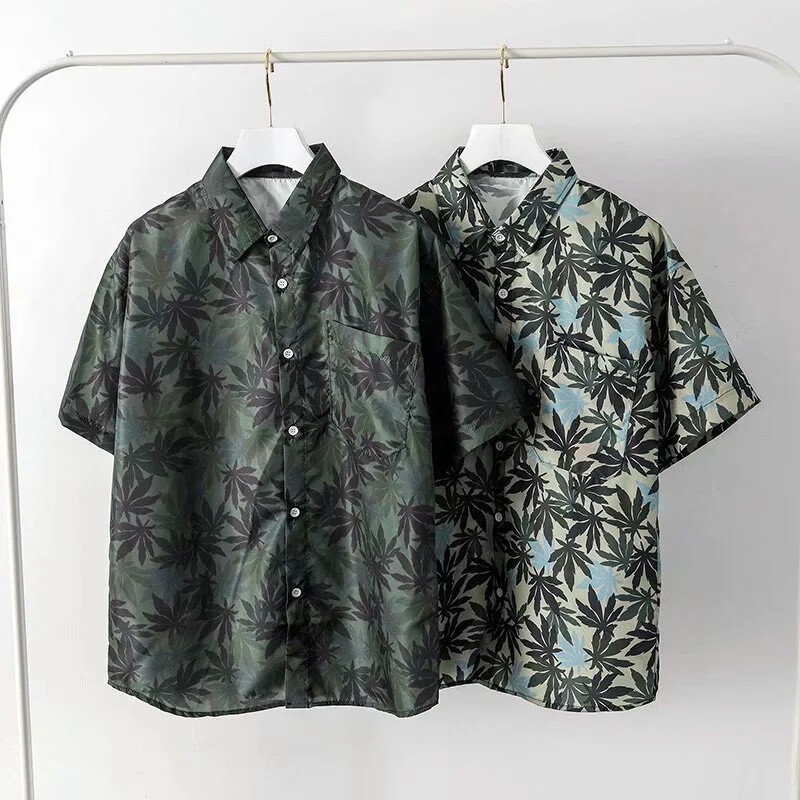 居家沙滩夏威夷青年学生短袖衬衫
