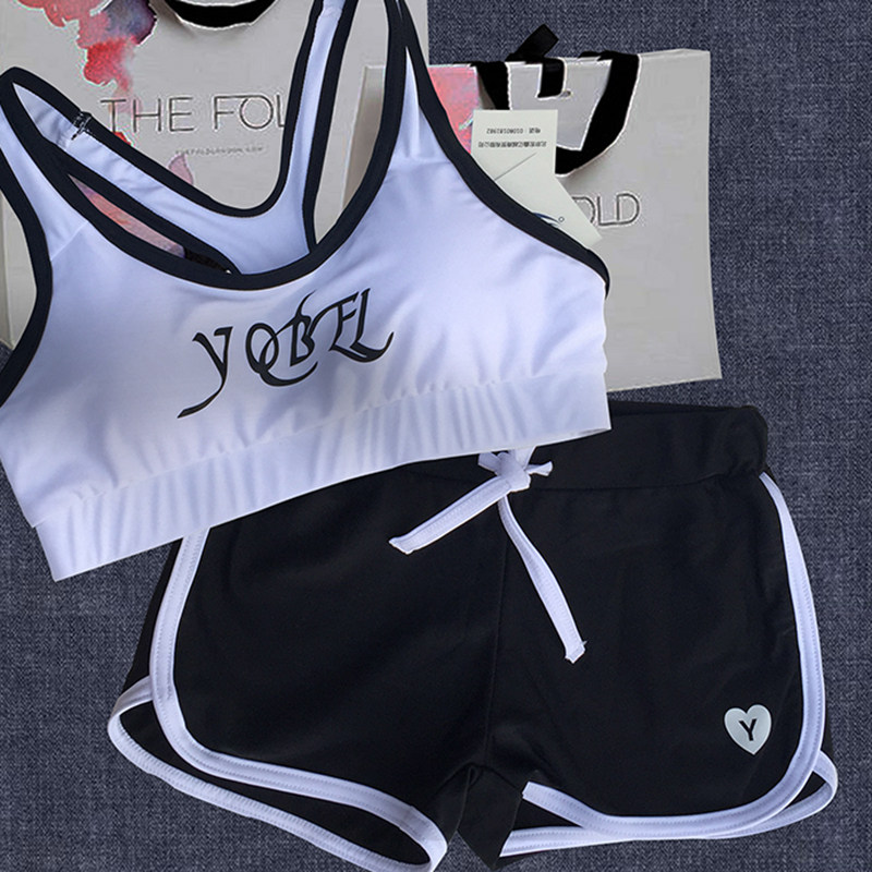 韩版女分体比基尼浮潜冲浪潜水上运动打底文胸水母衣运动背心泳装