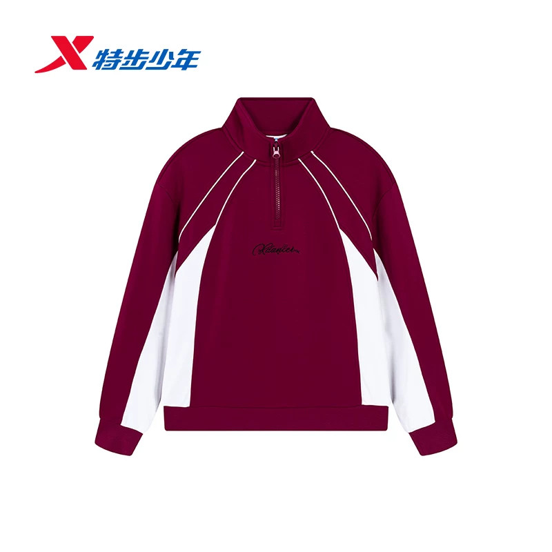 特步儿童套头卫衣女大童保暖